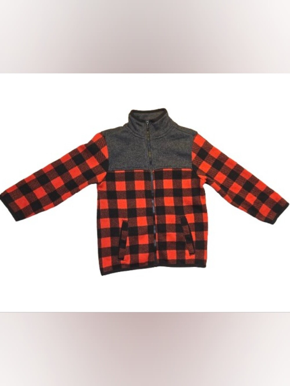 365 Kids Garanimals Red and Black Long Sleeve Buffalo Plaid Sweater